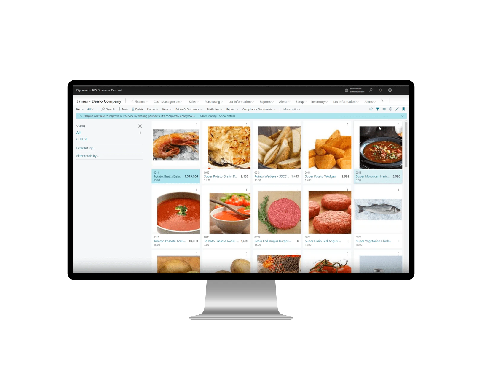 screenshot of Aptean Food & Beverage ERP